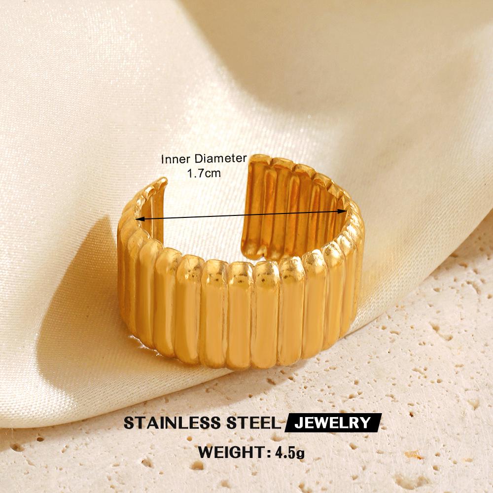 Stainless Steel Heart-Shaped Open Ring for Women - European & American Hip-Hop Style