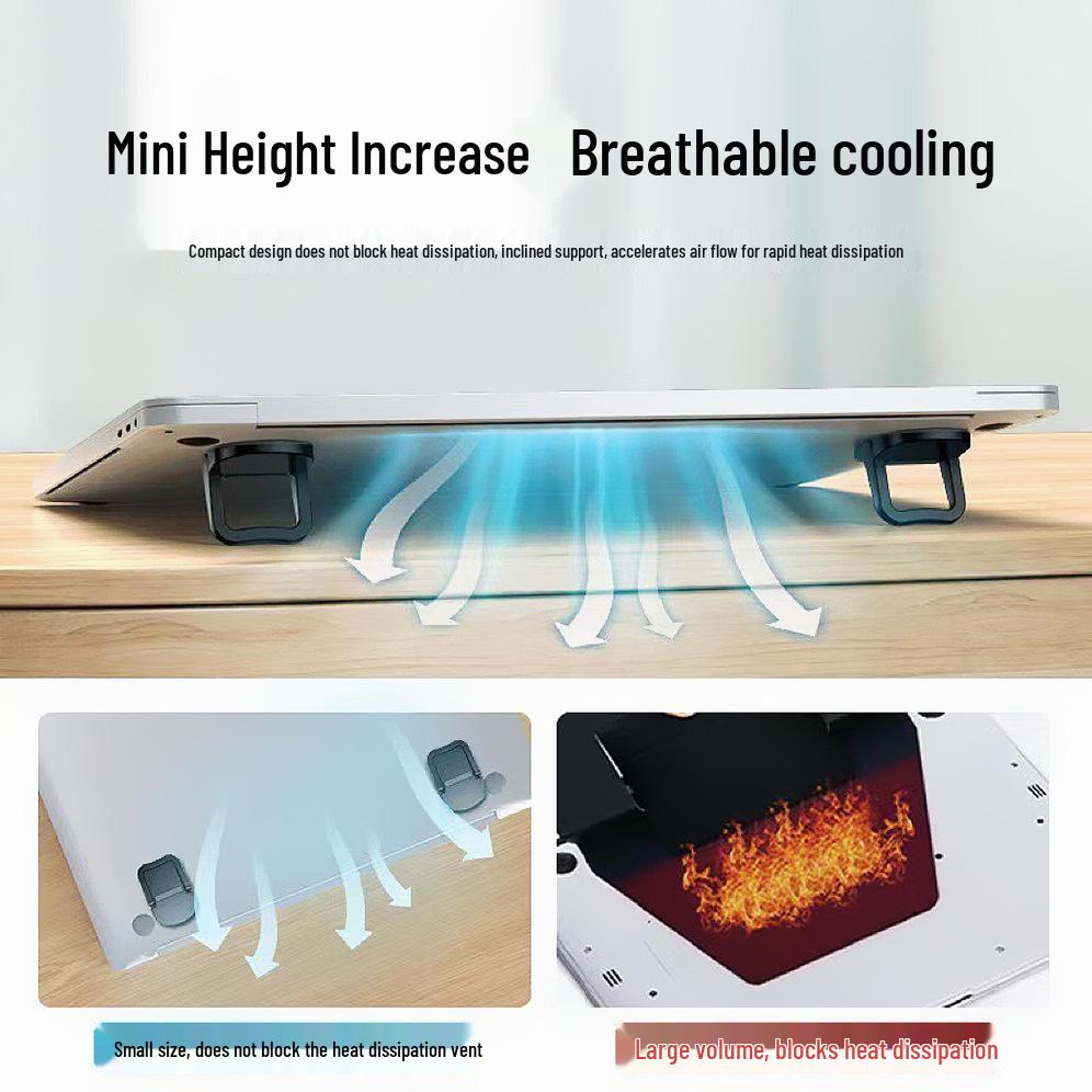 Portable Laptop Cooler Stand: Invisible Mini Folding Bracket with Keyboard Support