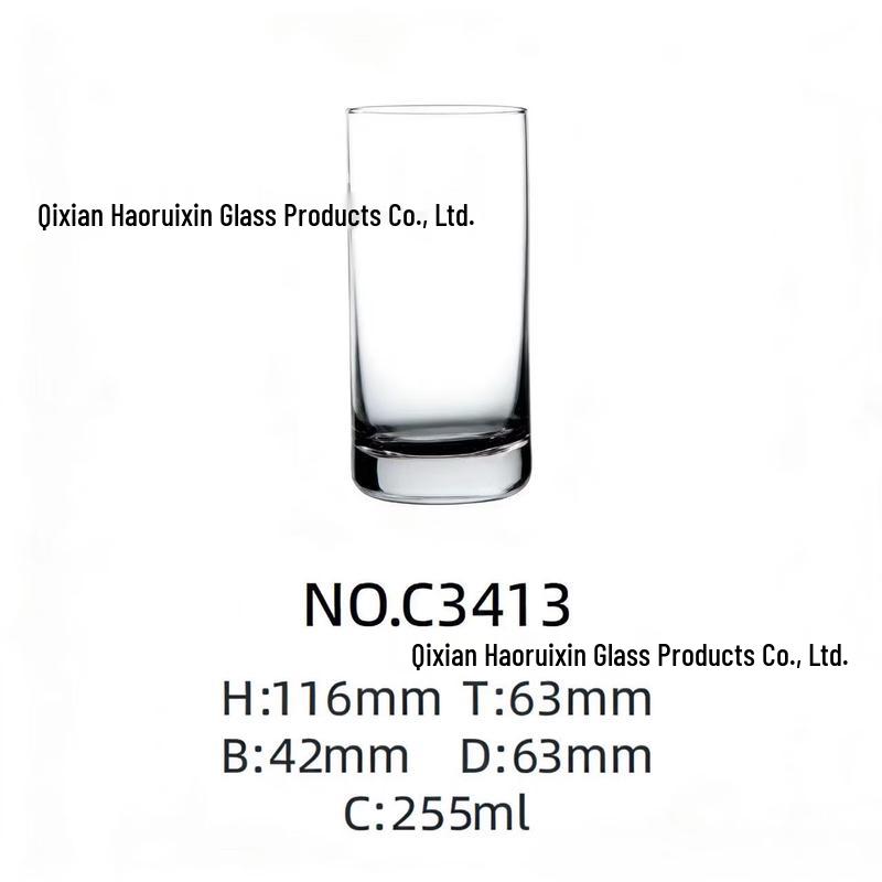 Shangqi Transparent Straight Crystal Glass Drinking Cups (Set of 3)