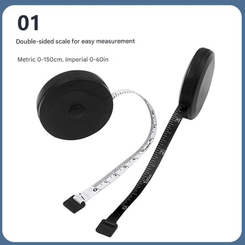 Practical Retractable Measuring Set With 150cm Steel Tape And 200cm Soft Cloth Measure Ideal For DIY Sewing Construction