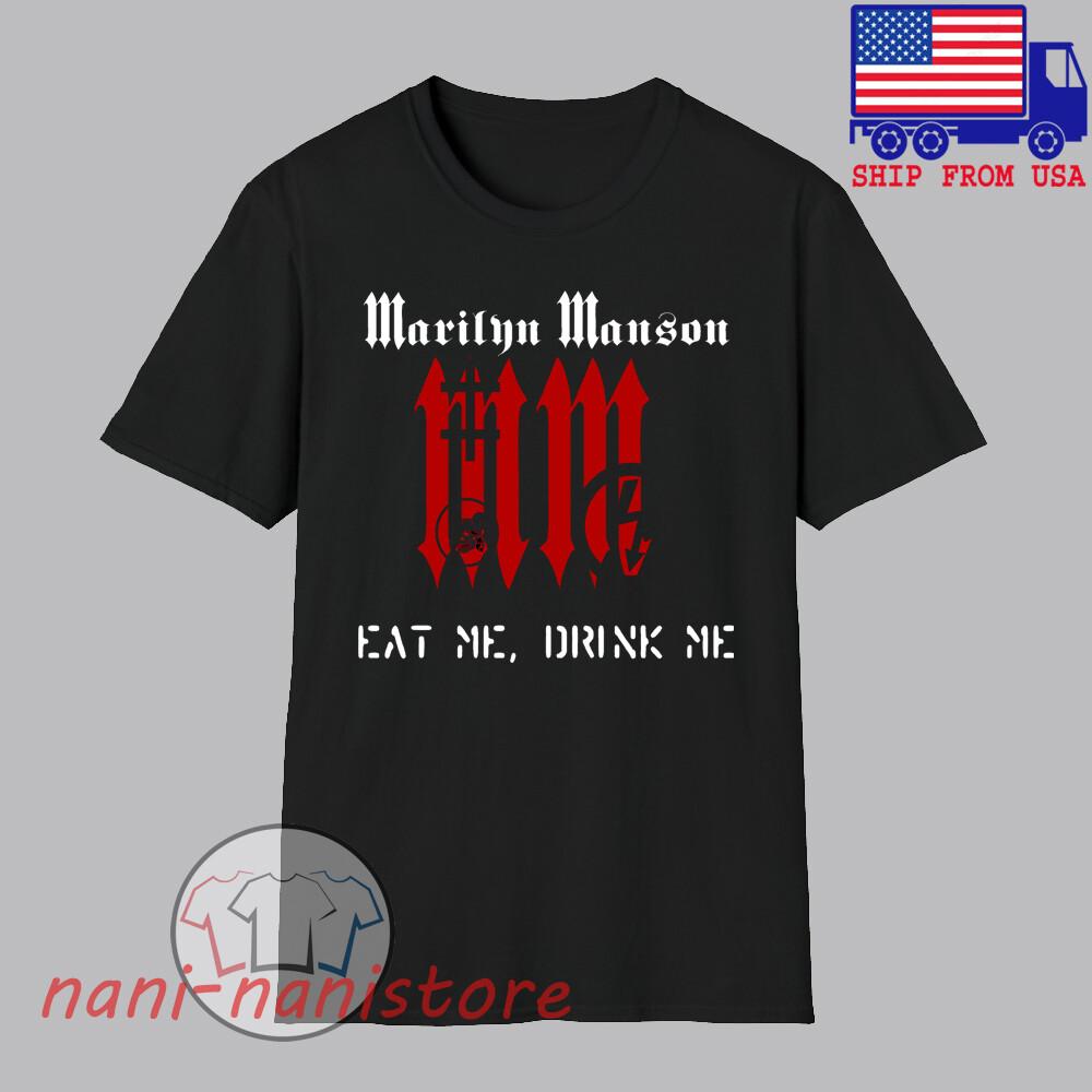 

MARILYN MANSON Eat Me Drink Me Men#039;s Black Size S5XL Unisex T-Shirt S