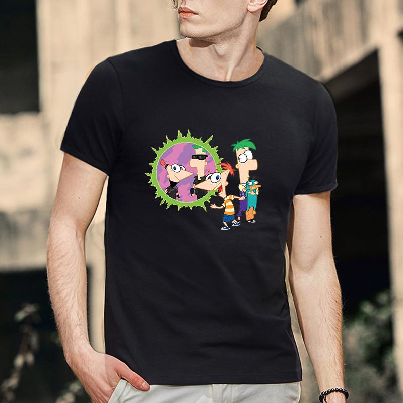 Phineas En Ferb 2026 Katoenen T-shirt Streetwear Korte Mouw T-shirts Mannen Vrouwen T-shirt Kleding Tops