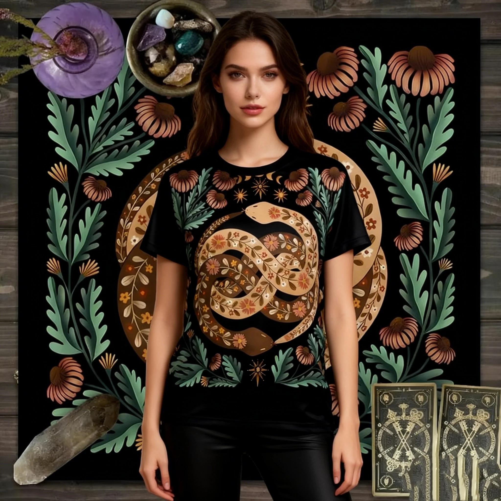 Women s Summer Casual Fashion Flower Sea Cat 3D Printed Short Sleeve Top Women s Street Personalized Elegant T-shirt Top 6XL