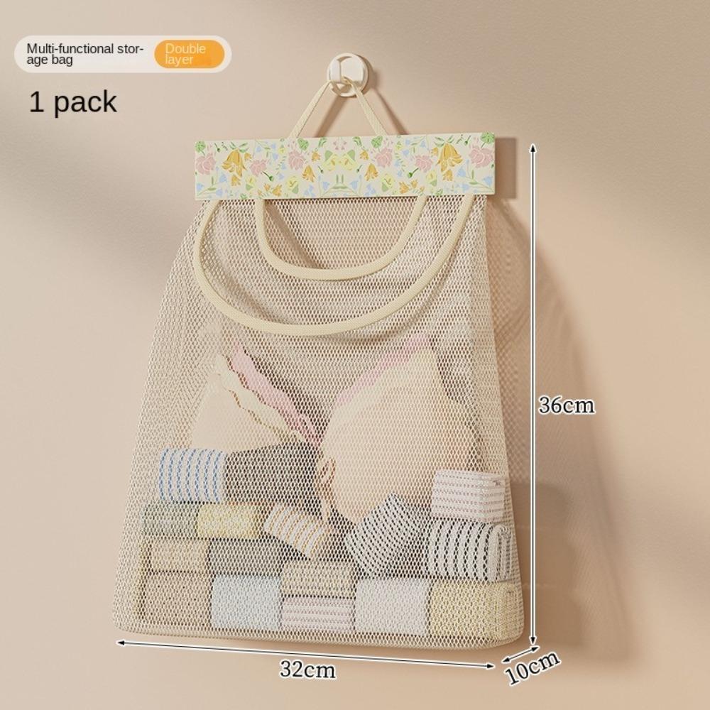 

Sundries Storage Container Wardrobe Hanging Net Bags Multifunctional Socks Storage Bag Double Layer
