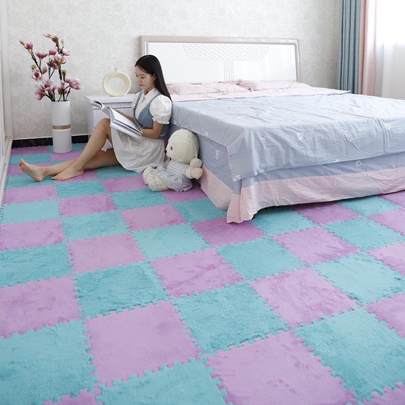 30*30 EVA Splicing Velvet Foam Pad Child Bedroom Treasure Crawling Mat