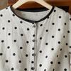 Open Top with Casual Loose Oversized Long Sleeved Shirt Women's Artistic Retro Polka Dot Top