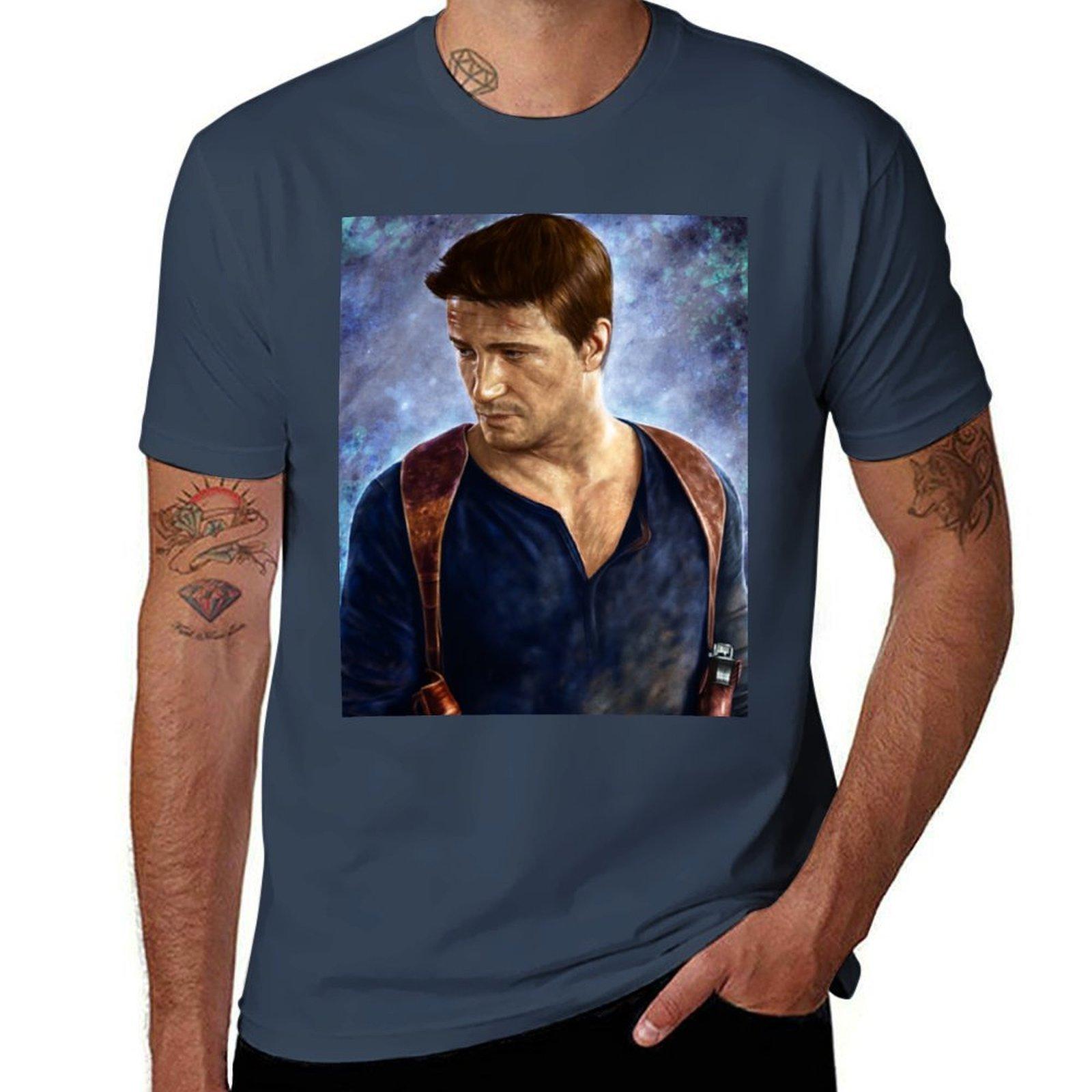 Uncharted Nathan Drake TShirt Novelty Graphic Tee Shirt S