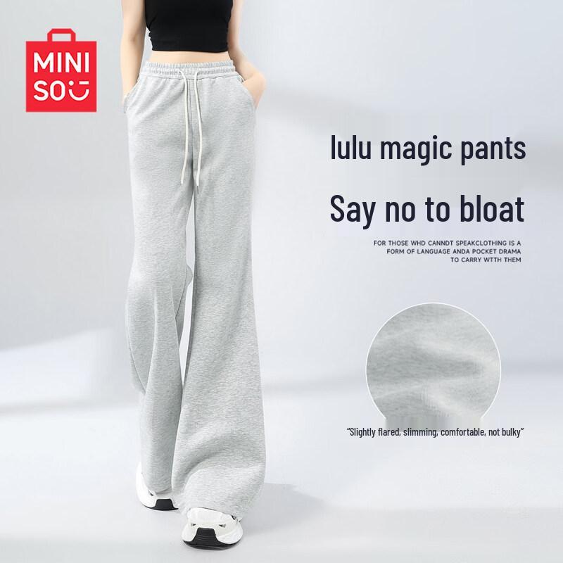

MINISO Women s High-Waist Micro-Flare Casual Pants M