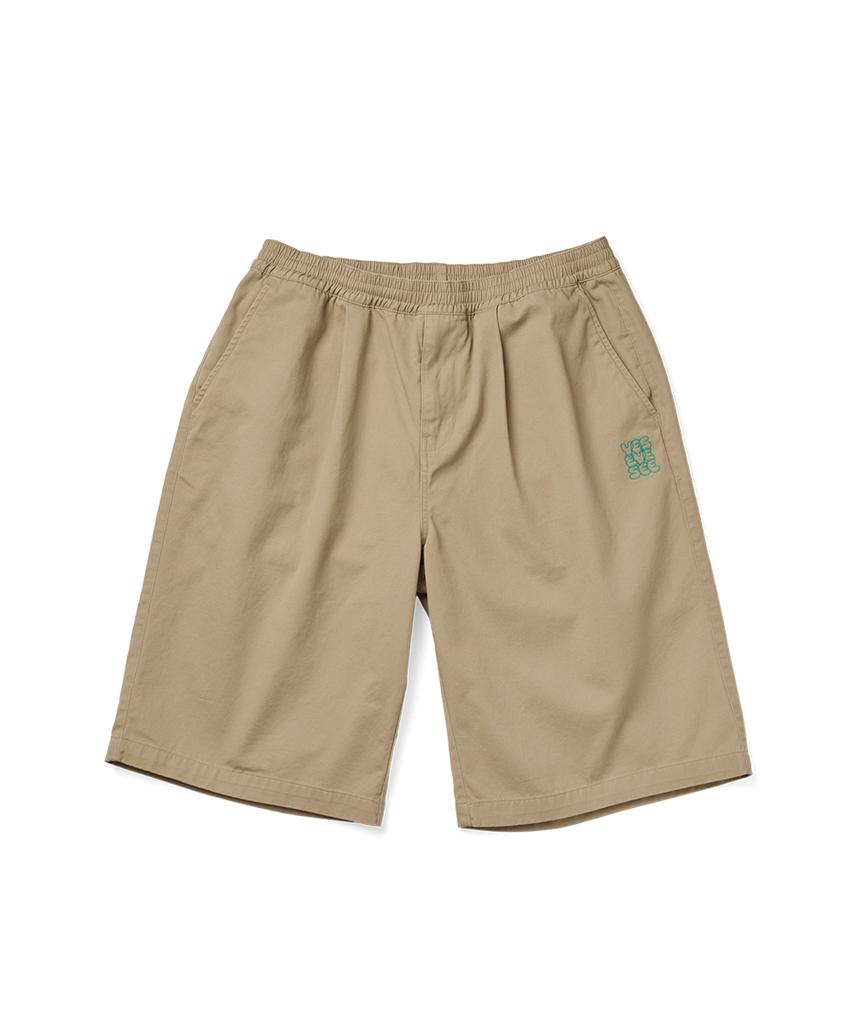 YESEYESEE C Logo Wide Shorts Beige