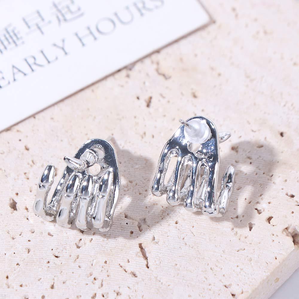 Gothic Skeleton Hand Stud Earrings Cool Halloween Skull Ear Studs Skeleton Earrings Studs Hipster