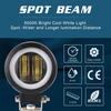 Kairiyard 3Inch LED Motorcycle Driving Lights 60W 6000K Auxiliary Spotlights With DRL/Angel Eye Off Road Light Pod 6000Lm LED Fog Work Light For