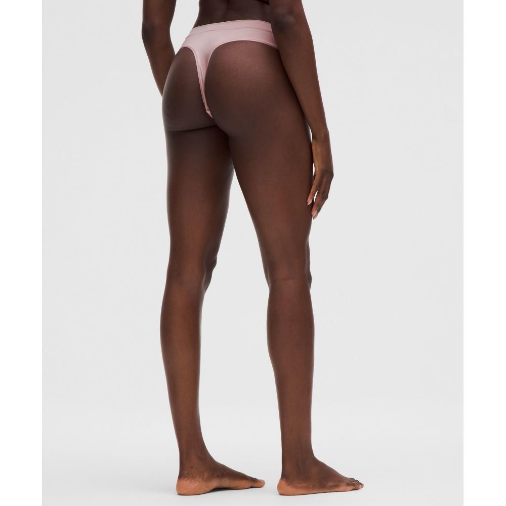 Lululemon Satin Super High Rise Thong Underwear Mink Berry