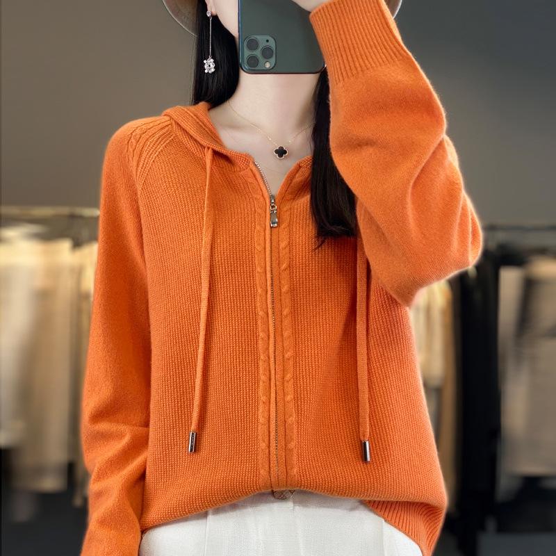 Fashion Sweater Women Leisure Sweater Sweater For Women Hooded Zippered Cardigan Plus Size
