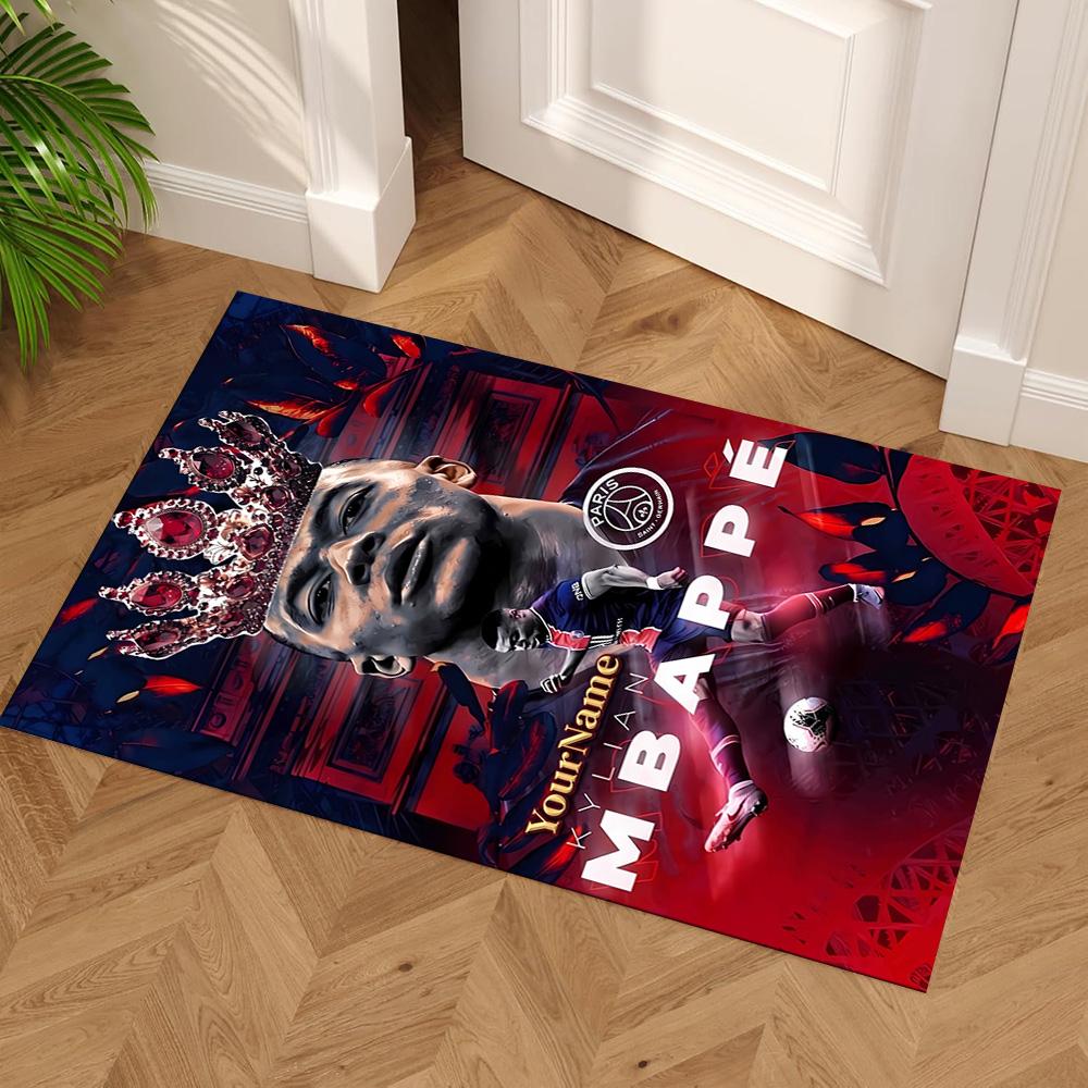 Mbappe Customize Text Area Rug Perfect for Bedrooms Foyer Outdoor Decorate Room Anti-slip Rug Office Home Decor Spiritual Gift