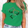 (High Quality Clothes)Funny Breast Cancer Awareness Faith Hope Love Letter Printing T-Shirts For Women Summer Tee Shirt