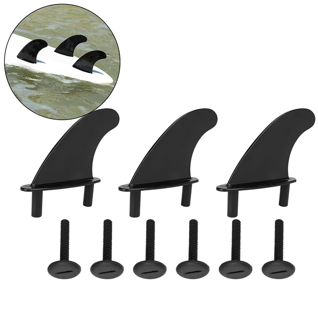 3Pcs Fin Rudder Surfboard Soft Longboard Top Skeg PVC with Fixing ScrewsFin Rudder