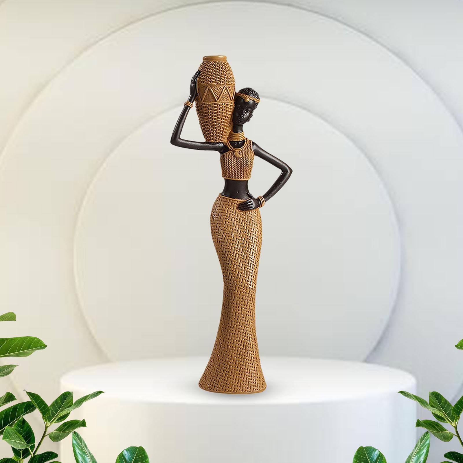 

Статуя африканской дамы, орнамент из смолы, поделки ручной работы, украшения для отелей, полки и камин