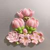 3D Cherry Blossom Refrigerator Magnet Resin Pink Flower Decorative Fridge Magnet Memo Notes Photo Holder for Home Kitchen Office