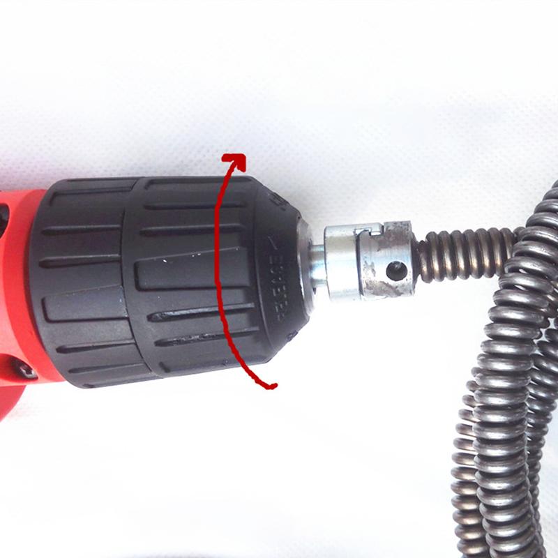 Electric Drill Pipe Dredger with 1.5/3/5m Extension Spring Kitchen Toilet Drain Cleaner Home Plumbing Sewer Blockage Tool