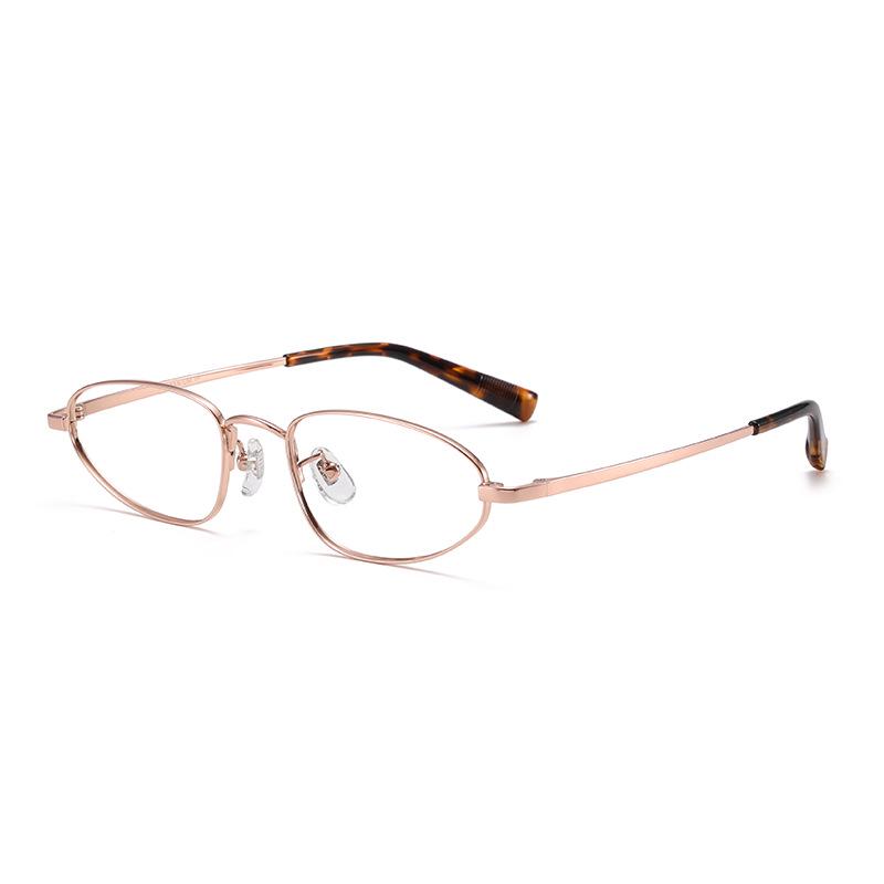 

Pure Titanium Oval Glasses Frame for Square/Round Faces - Enhances Smaller Look, Bookworm Style, Lens Compatible #98755.
