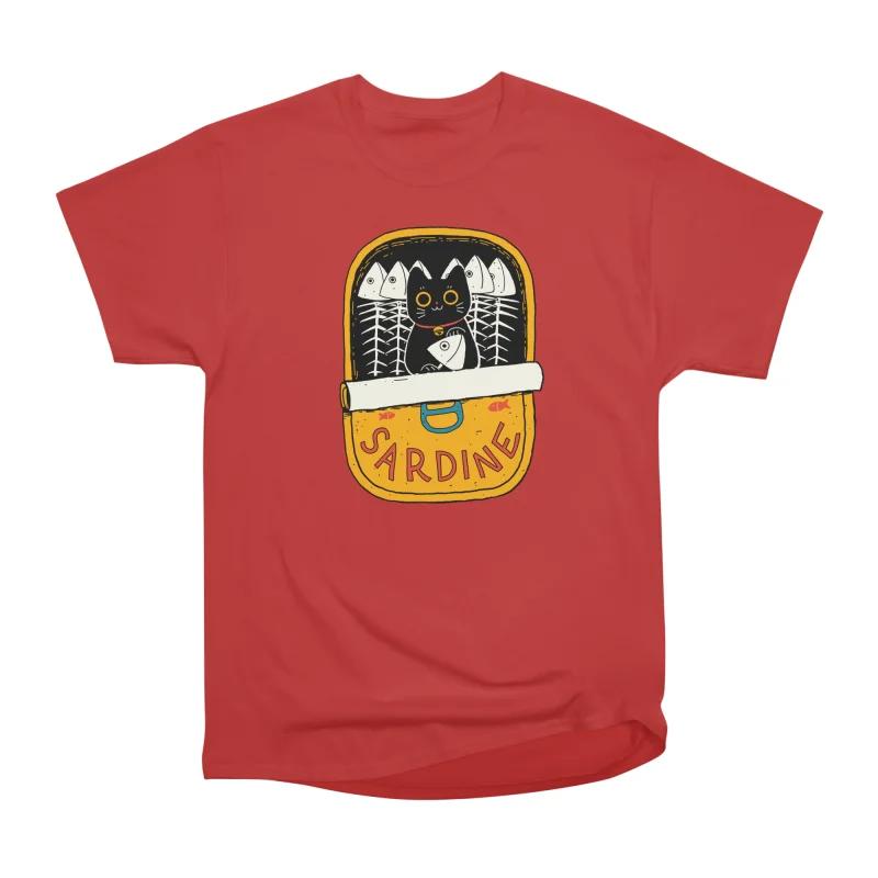 

Men Casual Shirts Short Sleeves SARDINE AND CAT Red Tees Oversized T-shirts XXXL червоний