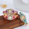 Rhinestone Bracelet Ladies Wristwatch Round Dial Quartz Watch Bracelet Watch  Court Style