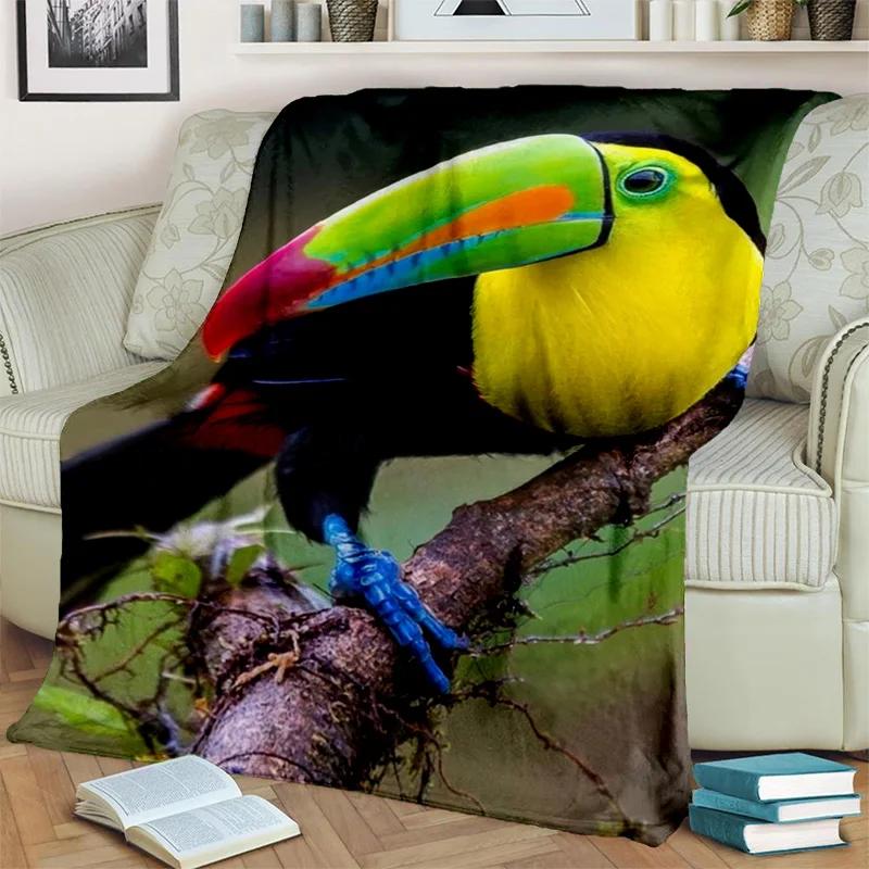 3D Colorful Macaws Parrot Birds Blanket,Soft Throw Blanket for Home Bedroom Bed Sofa Picnic Travel Office Rest Cover Blanket Kid