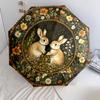 1 PC Automatic Folding Umbrella - Flowers and Animals Pattern, Portable & Foldable Design with 8 Ribs, Christmas Birthday Gifts