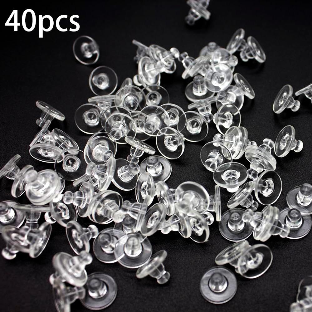 40/80/120 Stück Ohrstöpsel, perforierte Ohrstöpsel, transparente Gummi-Ohrstöpsel, Kupplungen, Kunststoffverschlüsse, Ohrstöpsel, Nägel