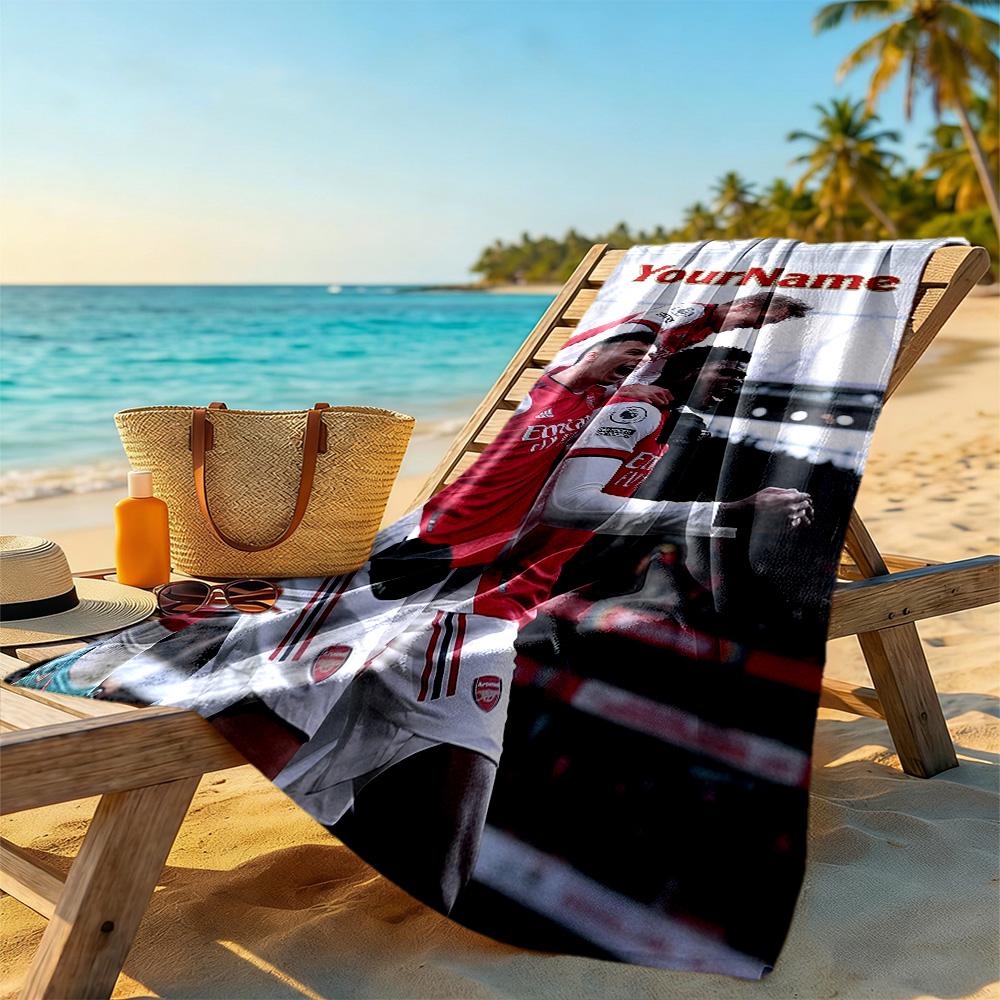 Arsenal Customizable Name Beach Towel Super Soft & Absorbent Suitable for Swimming Gym Camping Yoga Vacation