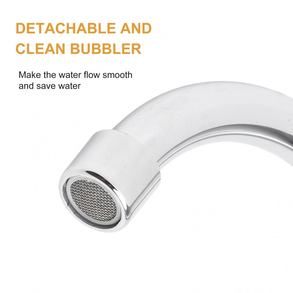 Modern Double Lever Chrome Kitchen Sink Hot and Cold Mixing Faucet 2-hole Deck