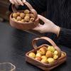 Walnut Wood Handheld Chinese Tea Snack Tray for Pastry Nuts Fruit Wooden Plate