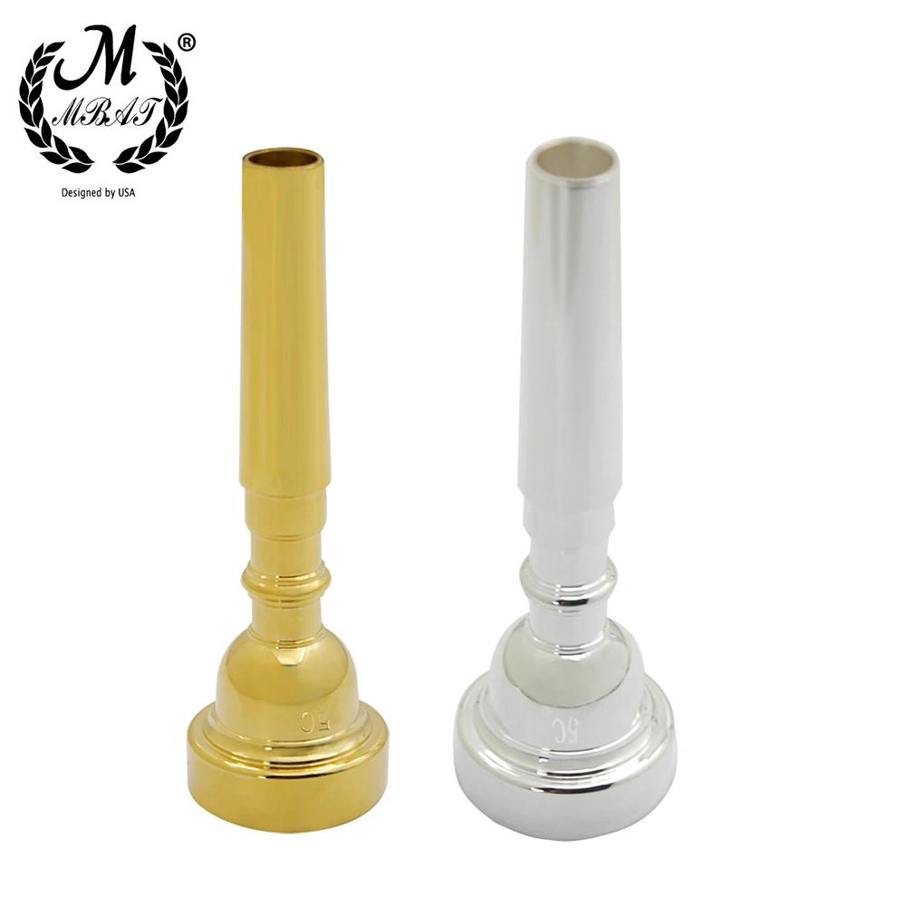 M MBAT 5C Size Trumpet Mouthpiece Meg Professional Brass Mouthpiece Golden Silver Trumpet Accessories Musical Instrument Fitting