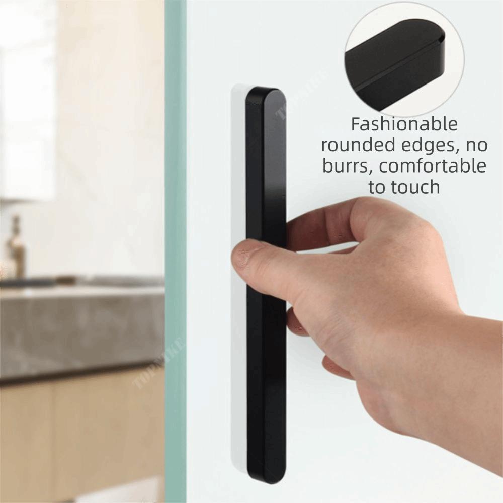 Matte Black Aluminum Alloy Strip Gold Strong Adhesive Sliding Door Handle Waterproof Moisture Proof Shower Room Handle