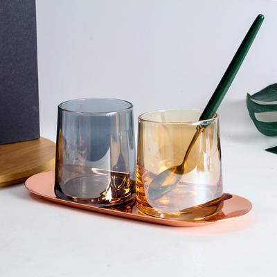 270ml Colorful Transparent Water Cup Coffee Juice Milk Glass Mug Home Party High Borosilicate Heat-Resistant Glasses Tea Cup