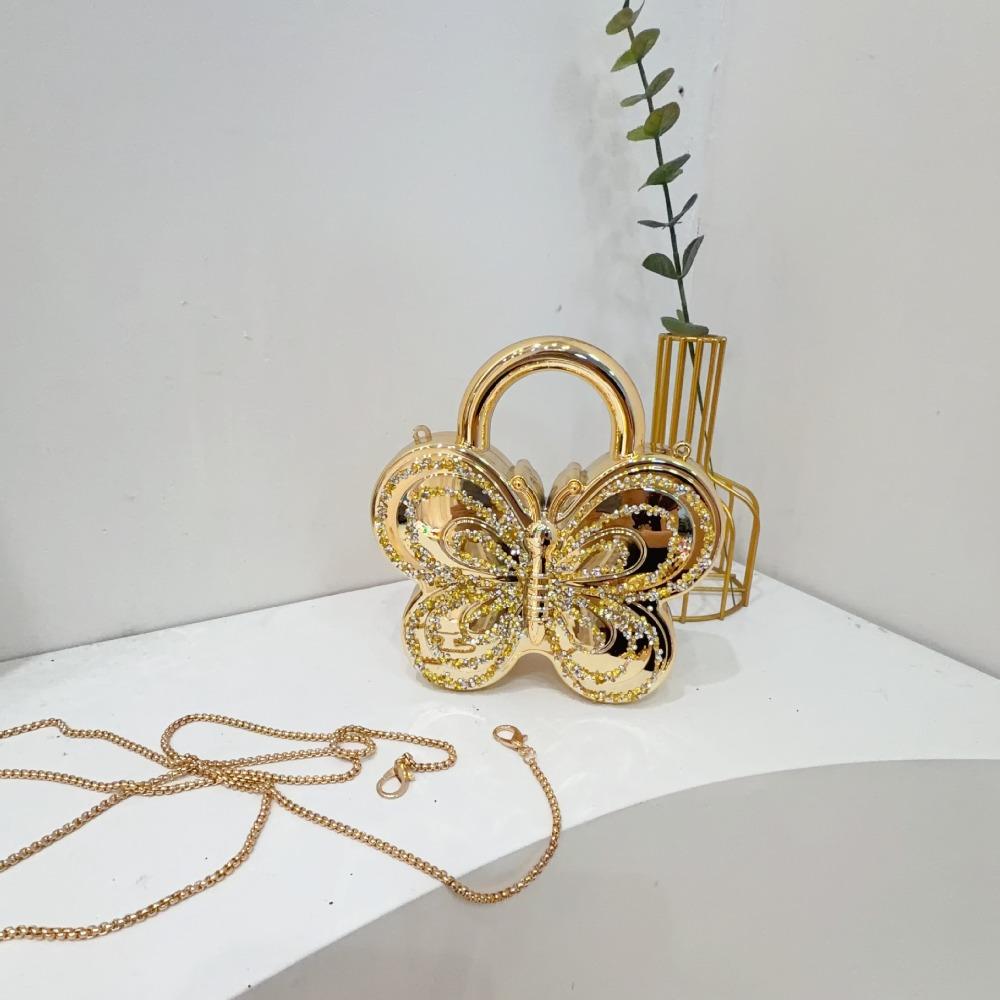 Shoulder Bags Butterfly Shape Butterfly Acrylic Bag Personalized Simple Design Crossbody Bag Funny Shape Shiny Party Bag Wedding