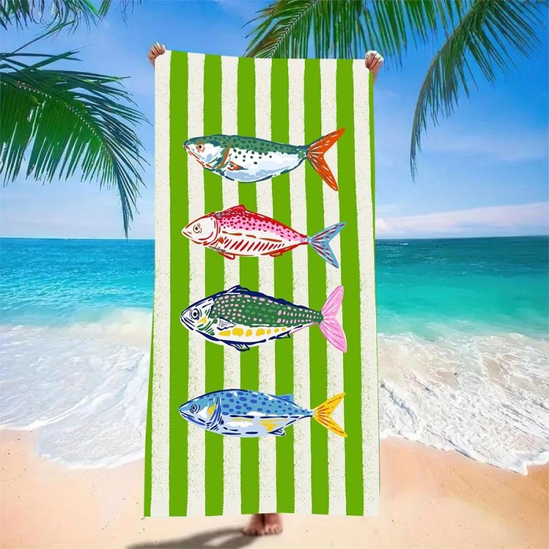 Absorbent Quick Dry Microfiber Beach Towel - Large Bath Blanket, Lightweight for Picnic Seaside Trips & Travel Easy Pack & Carry