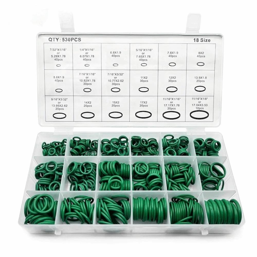 530pcs/set 18 Size Seal Rubber O-Rings Green Automotive A/C Plumbing Repair  Plumbing Repair