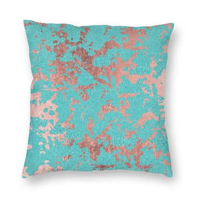 Home Decor Pillowcase Abstract Marble Pattern Cushion Cover Turquoise Aqua Blue Swirl Car Fashion  45x45cm