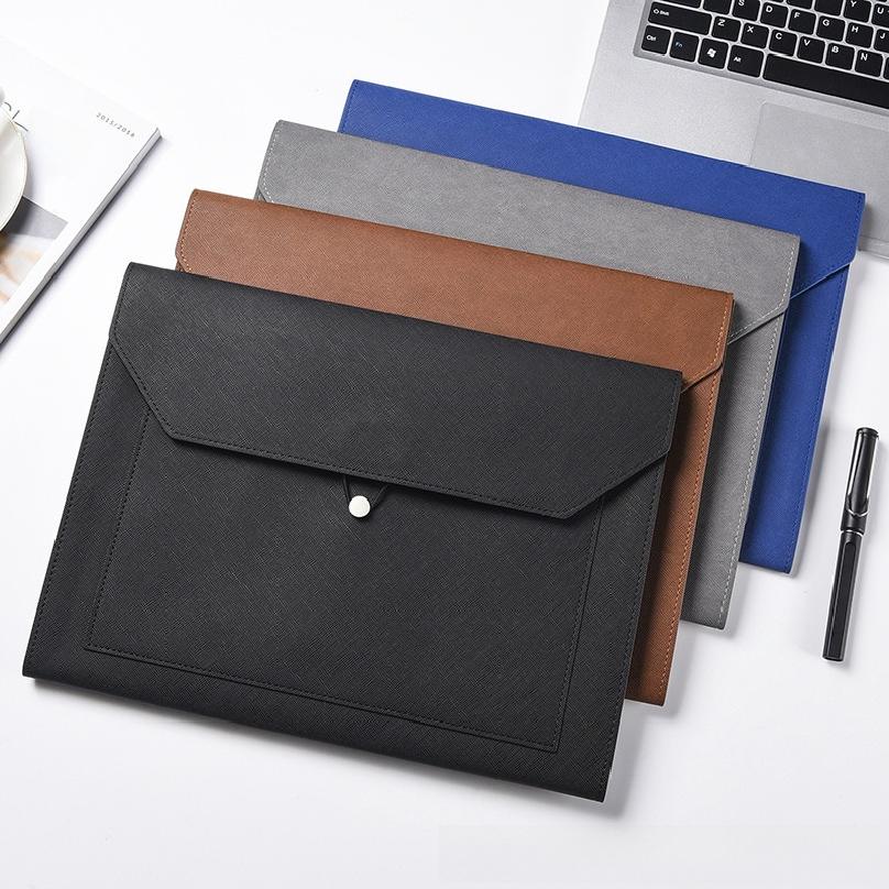 Leather document bag/folder, A4/A5 size, for official documents and materials storage bag for office school homework use