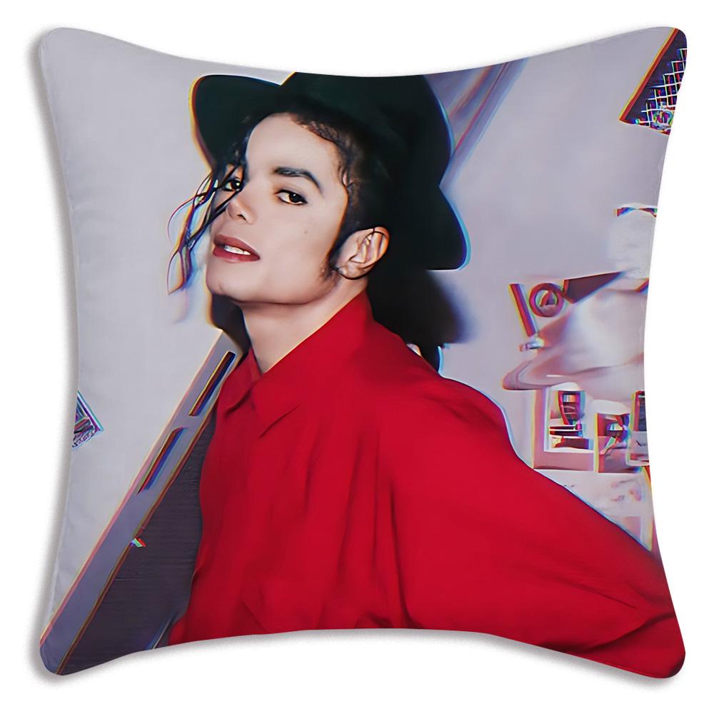Custom Super Star Michael Jackson Pillow Covers Cartoon Sofa Decorative Home Doublesided Printing Short Plush Cute Cushion Cover