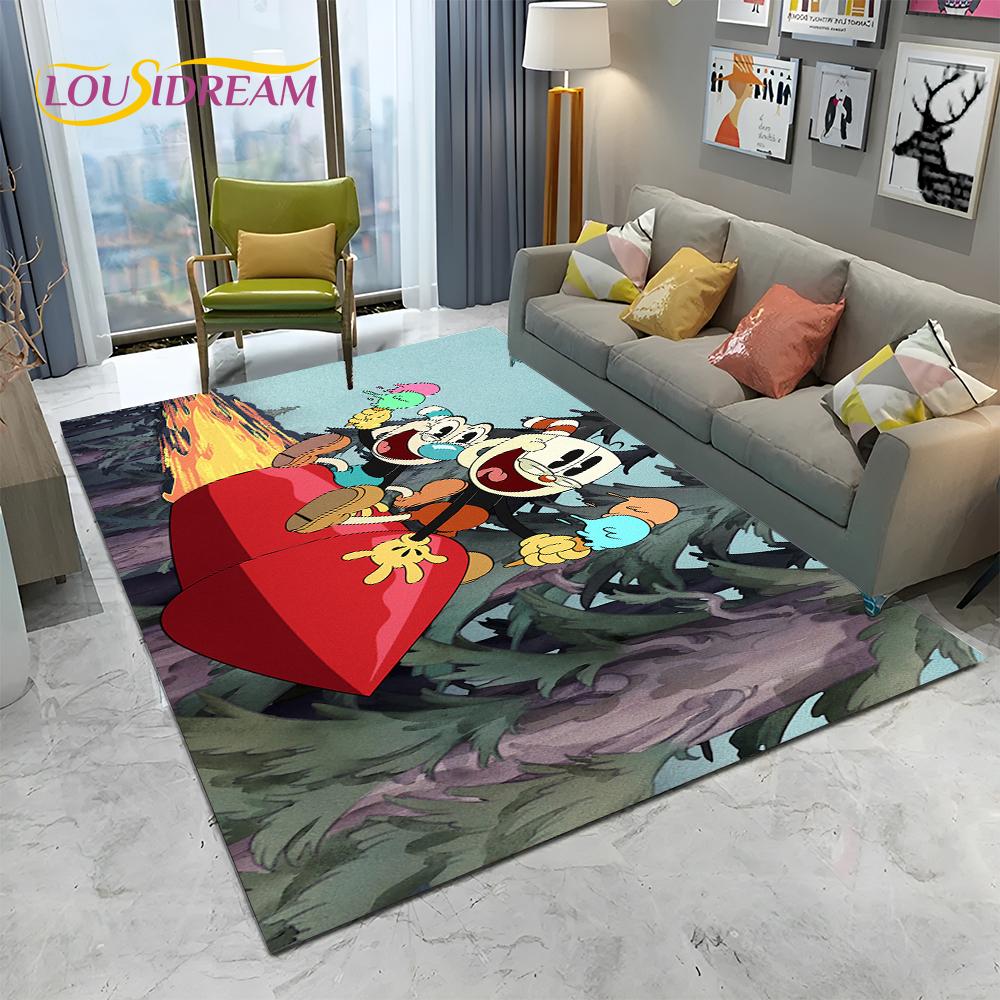 3D Cuphead Mugman Oyunu Gamer HD Halı Kilim Ev Oturma Odası Yatak Odası Kanepe Paspas Dekor, çocuk Oyun Alanı Kilim kaymaz Zemin Mat