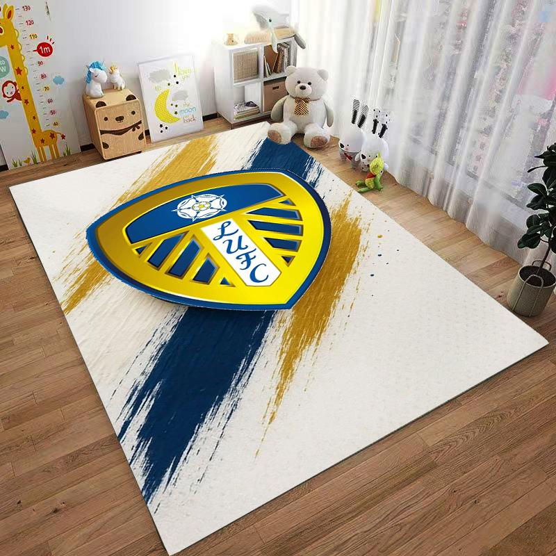 "Blue and Gold LUFC Logo Carpet for Bedroom or Living Room Décor" Suitable for Use As an Anti-slip for Living Room Bedroom Sofas
