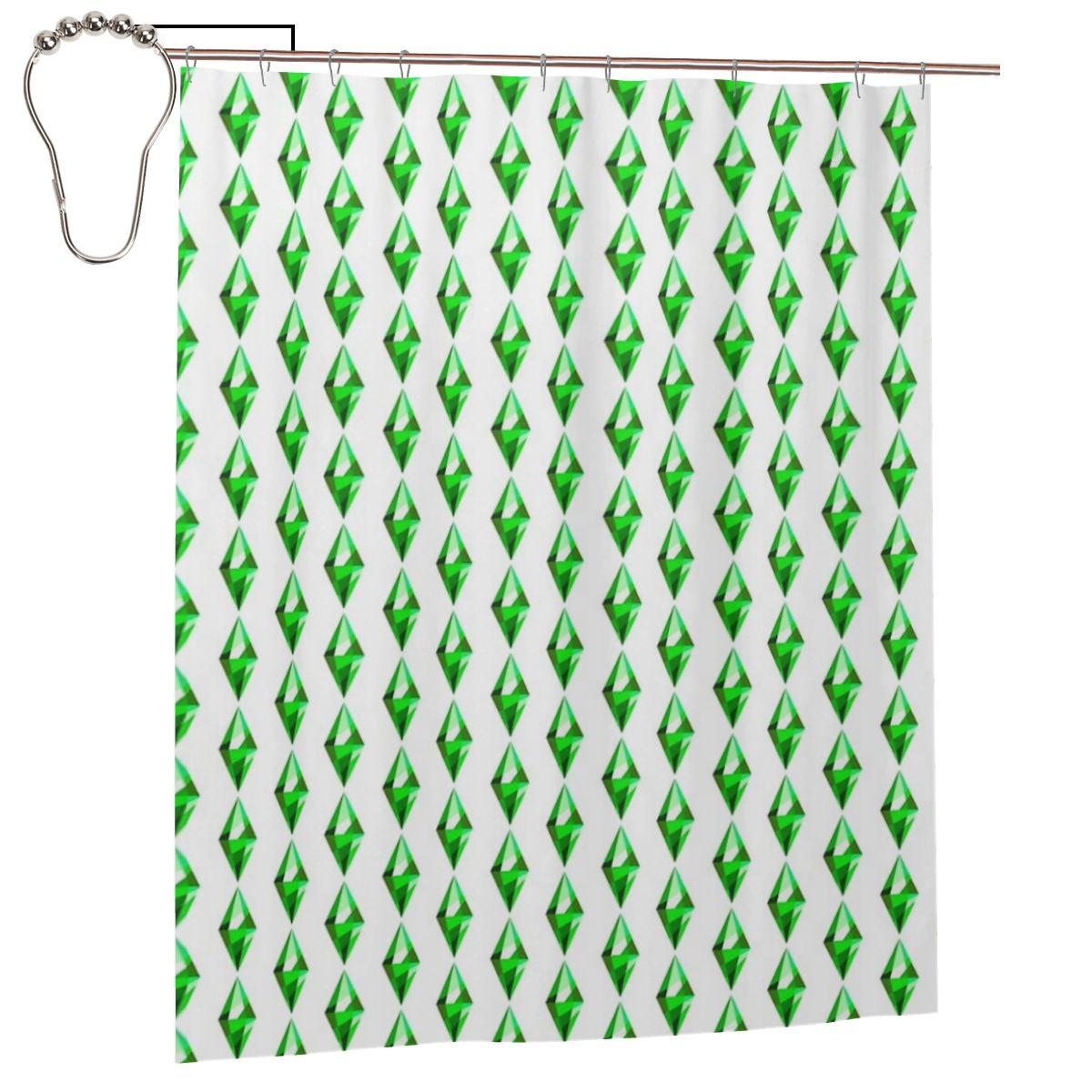 

The Sims Plumbob Shower Curtain Bathroom Polyester Waterproof Bath Curtains With Hooks W60H190(CM)-1 Pcs