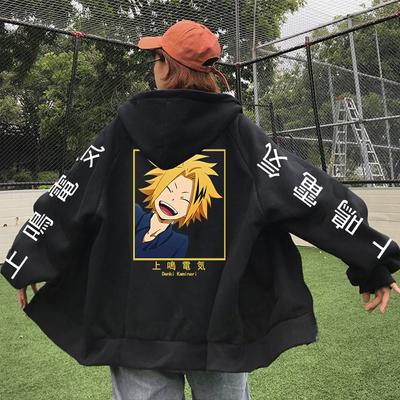 Anime My Hero Academia Kaminari Denki Reißverschluss Kapuzenpullover Herren Damen Übergroß Warme Jacke Boku No Hero Academia Reißverschluss Jacke Mantel