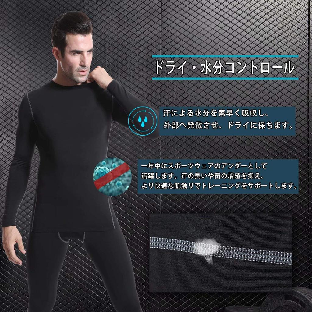 [Nesseo] Lenjerie sport bărbătească, mânecă lungă, iarnă, căptușeală periată, îmbrăcăminte compresivă, bluze interioare cu protecție împotriva frigului, lenjerie intimă, tricou compresiv,