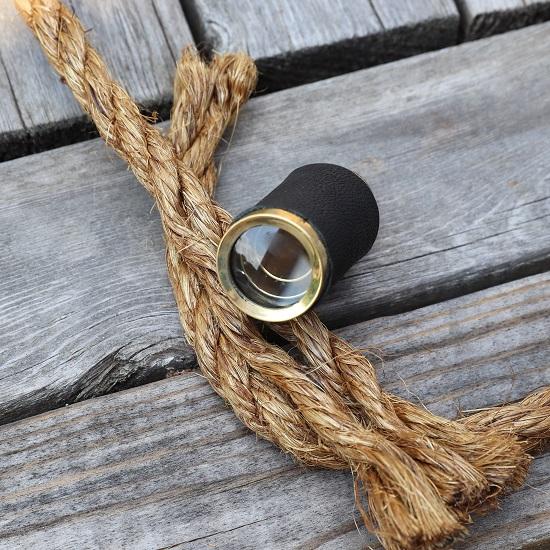 Set Sails Pirate Telescope - Miniature Pure Brass Nautical Collapsible Spyglass With Wooden Gift