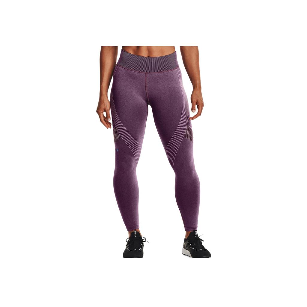 Under Armour Seamless Sports Training Capri Leggings Women Bottoms Purple 1361022-501