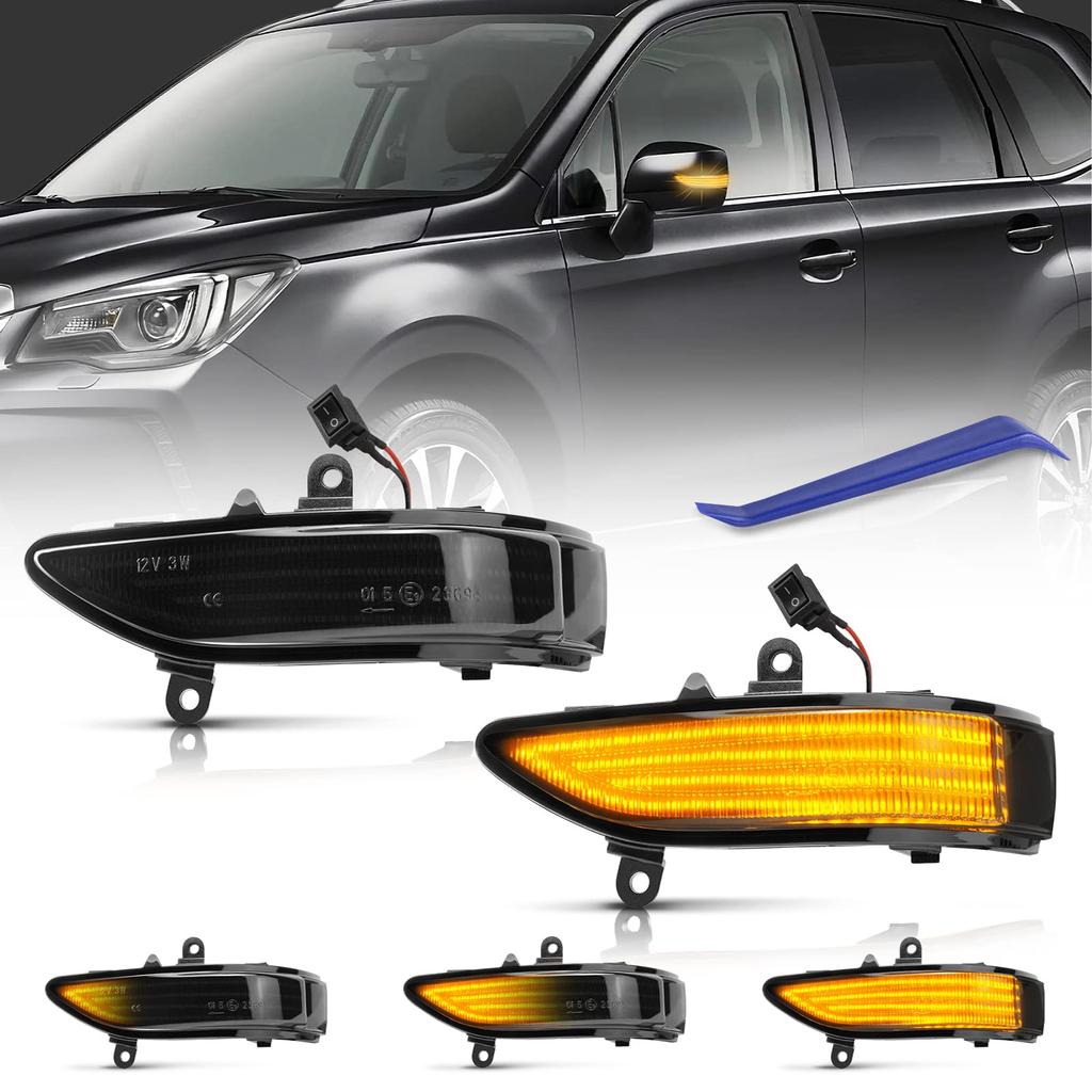 GemPro Legacy Outback Side Mirror Sequential and for Forester SH Series Legacy LED Vehicle Inspection Compliant Lights, Flashing, Outback, Flowing,