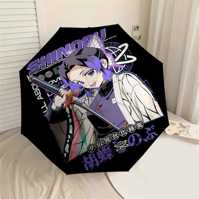 

1PC Shinobu Butterfly Automatic Open/Close Umbrella with Windproof, 8-Rib Sturdy Canopy, Durable Ribs, Fashionable Design,1242A